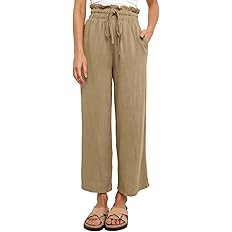 Dokotoo Womens Casual Elastic Waist Solid Comfy Jogging Jogger Pants with Pockets | Amazon (US)