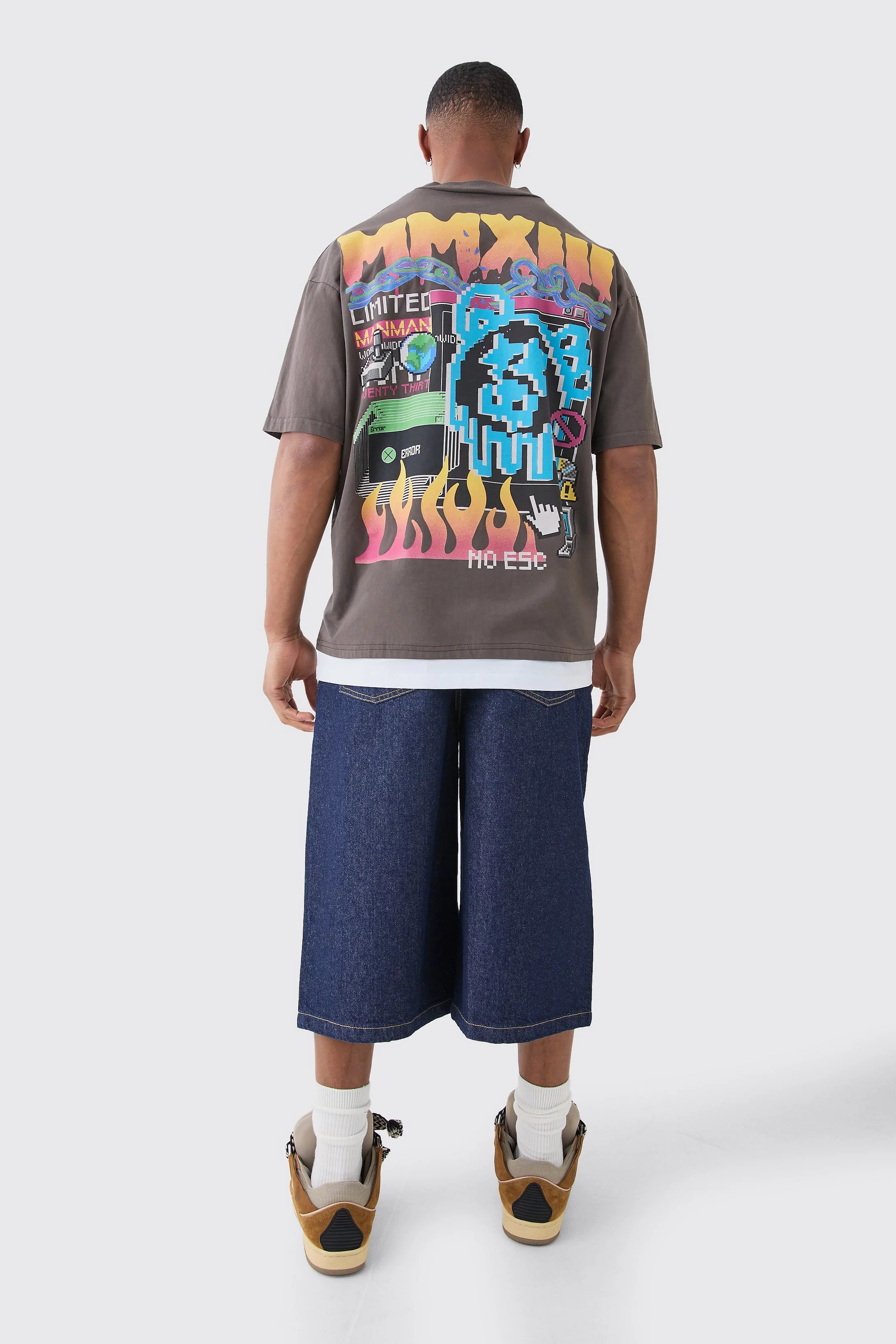 Lange Jeansshorts mit Indigo-Waschung | boohooMAN (DE, IE & UK)