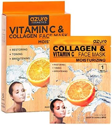 AZURE Vitamin C & Collagen Moisturizing Facial Sheet Mask - Reduces Signs of Aging | Deeply Moist... | Amazon (US)
