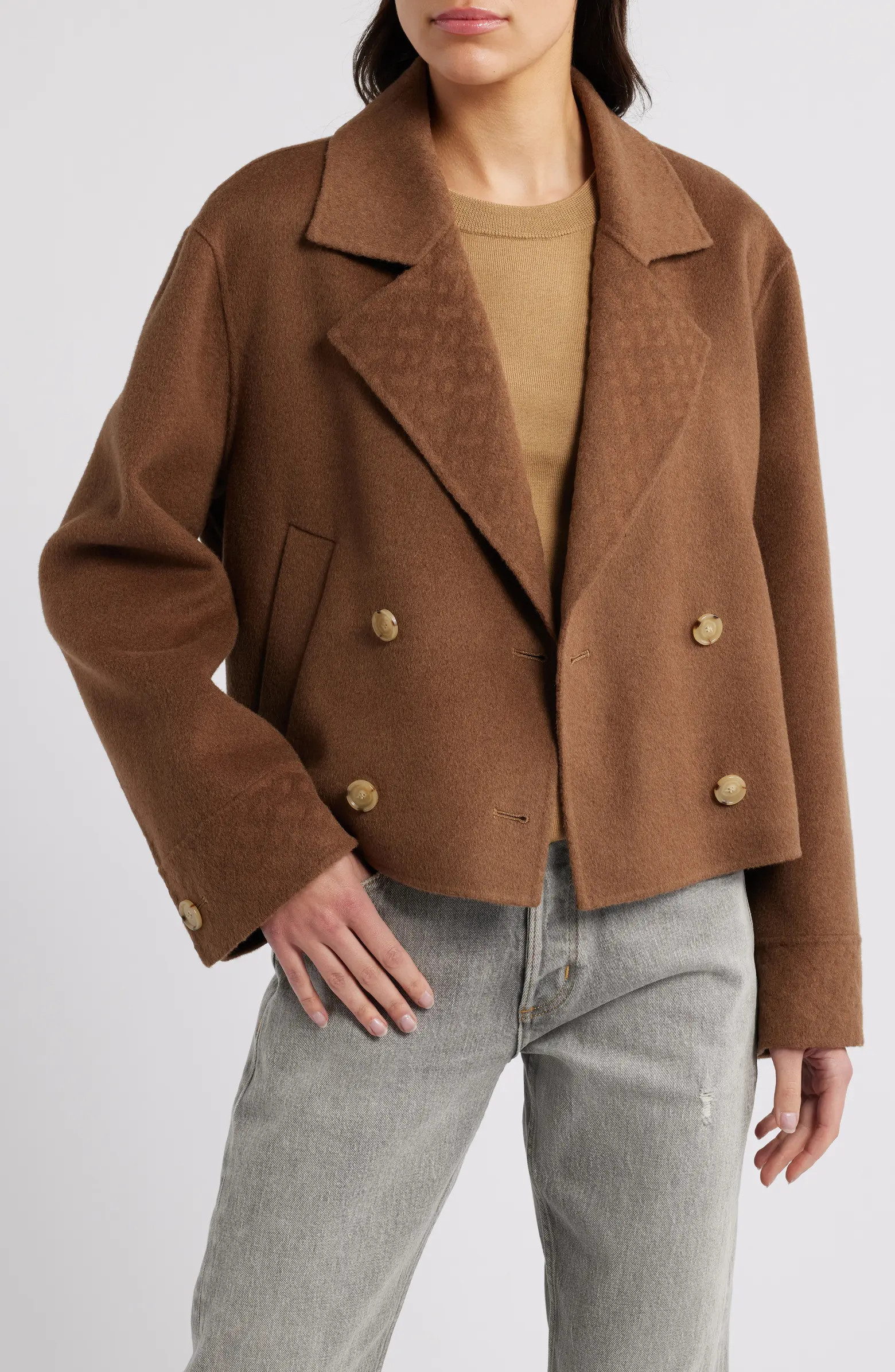 BOSS Jutano Contrast Print Double Breasted Wool Blend Jacket | Nordstrom | Nordstrom