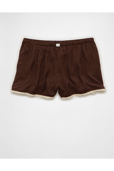 AE Polka Dot Lounge Shorts Women's Chocolate XXS | American Eagle Outfitters (US & CA)
