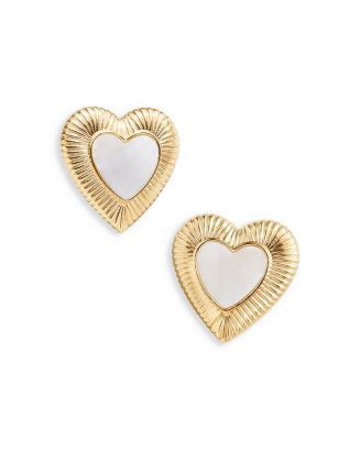 Liza Shell Heart Stud Earrings in Gold Tone | Bloomingdale's (US)