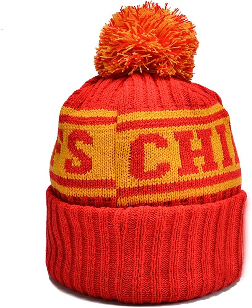 Football Team Beanie Hat Football Knit Hats Winter Cuffed Stylish Beanie Cap Sport Fans Fashion T... | Amazon (US)