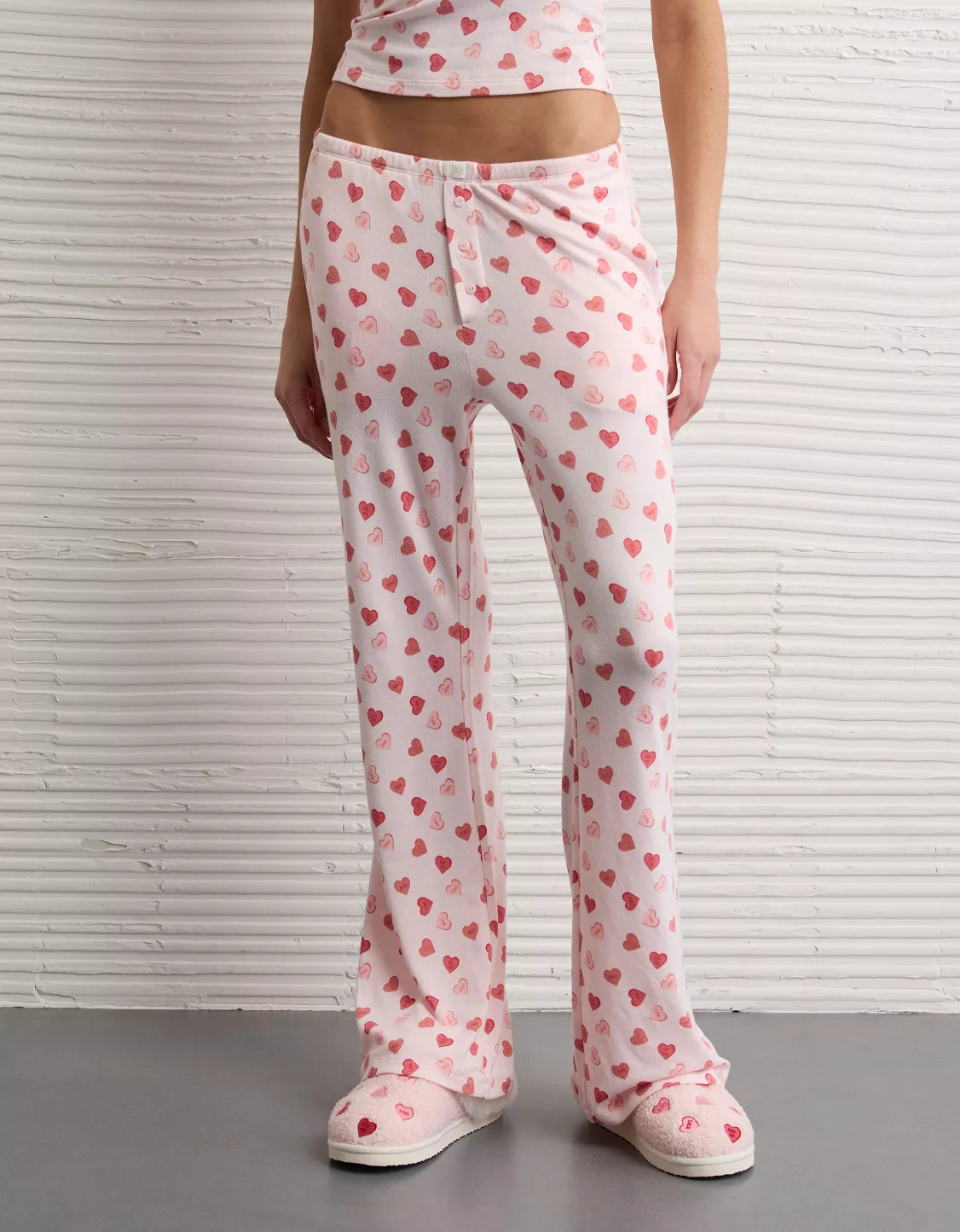 AE Luxe Plush Candy Hearts PJ Set | American Eagle Outfitters (US & CA)