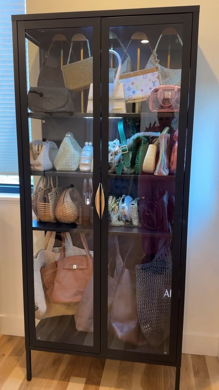 Purse cabinet home decor home accessory organization purse display cabinet. 

Lulus code: emerson20
Vici code: emerson30
Saks code: freeship or getmaysf 

#LTKHome #LTKItBag #LTKSeasonal