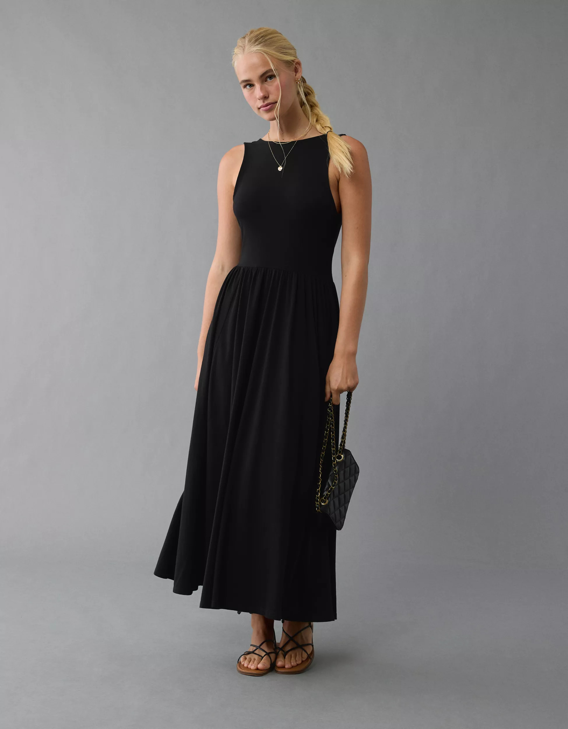 AE Twist Back Slit Midi Dress | American Eagle Outfitters (US & CA)