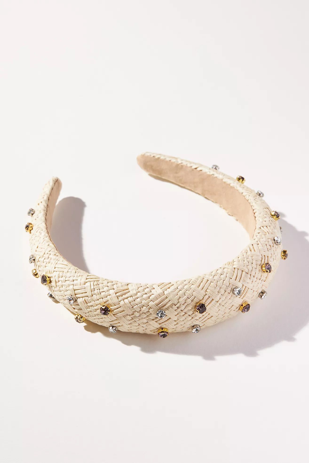 Bejeweled Puffy Raffia Headband | Anthropologie (US)