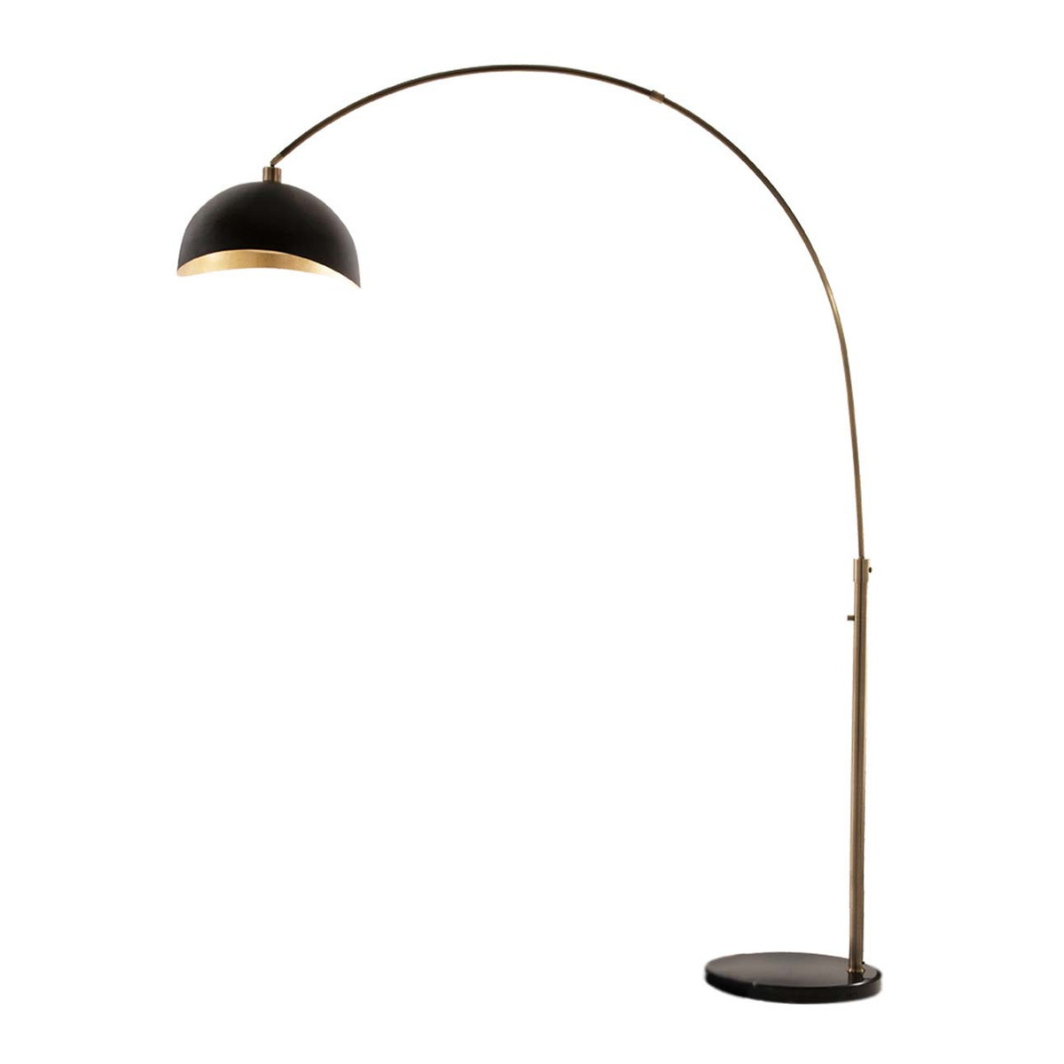 Luna Bella Arc Floor Lamp - 92', Weathered Brass, Dimmer Switch, Marble base | Manhattan Home Design