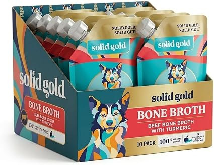 Solid Gold Beef Bone Broth for Dogs - Limited Ingredient Bone Broth Dog Food Toppers for Picky Ea... | Amazon (US)