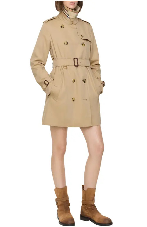 burberry Short Kensington Heritage Trench Coat in Honey Beige at Nordstrom, Size 0 | Nordstrom