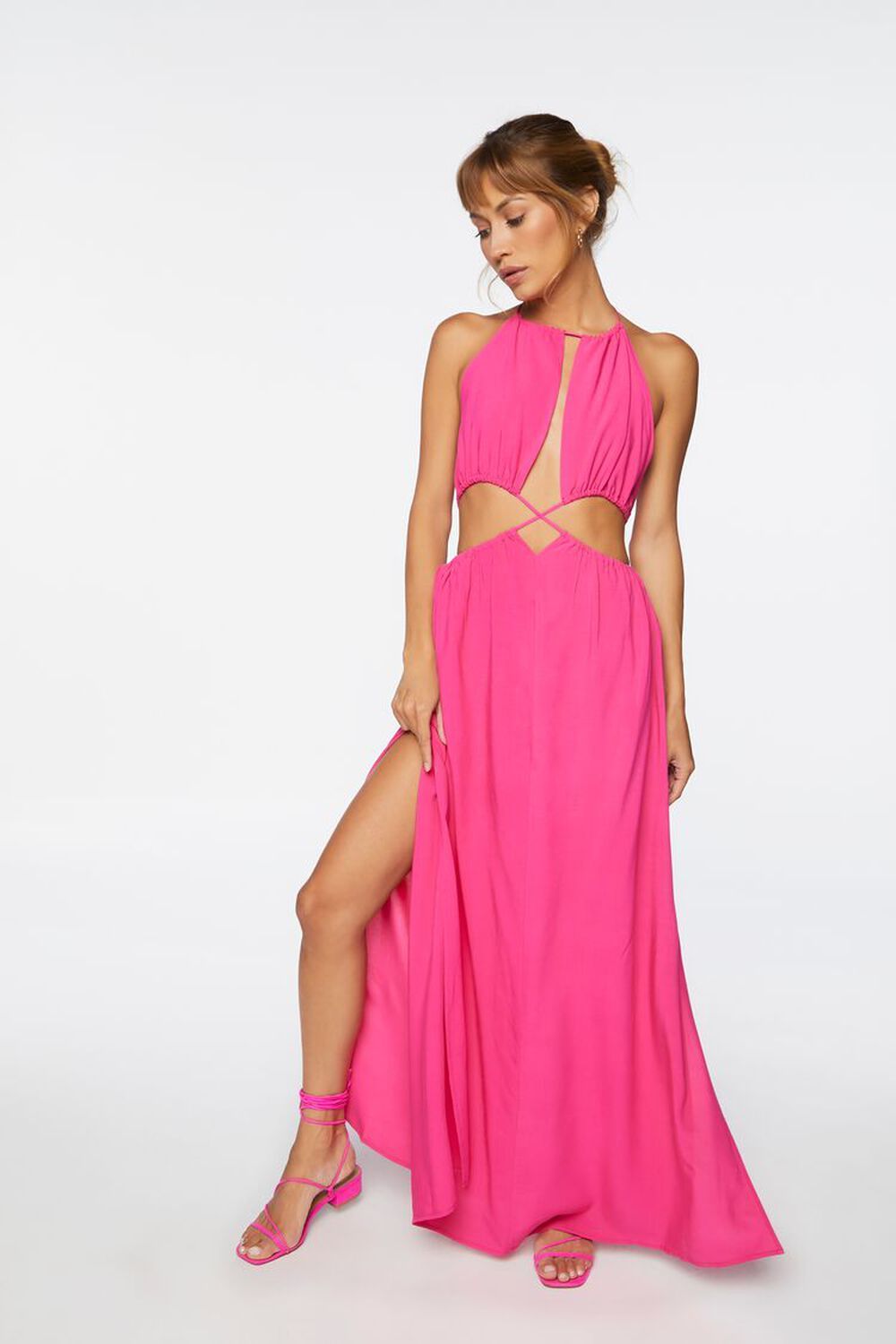 Crisscross Cutout Halter Maxi Dress | Forever 21 (US)