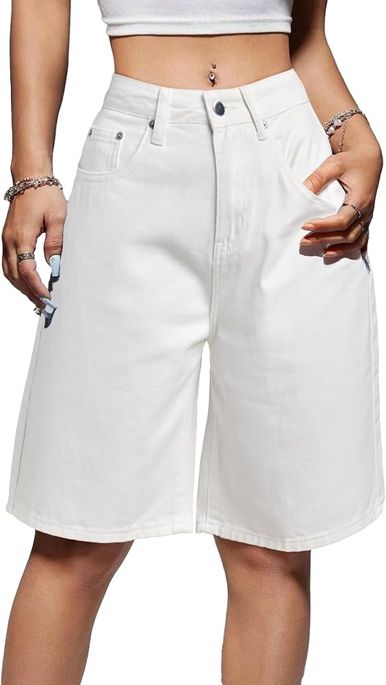 EMMIOL Women Jorts Baggy Jeans Jorts Outfits Mid-Low Waisted Denim Y2K Shorts Summer Hot Short Pa... | Amazon (US)