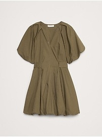 Cotton Poplin Bubble-Hem Mini Dress | Banana Republic (US)