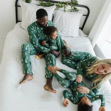 Green Twinkling Trees Bamboo Viscose Zippy | Little Sleepies