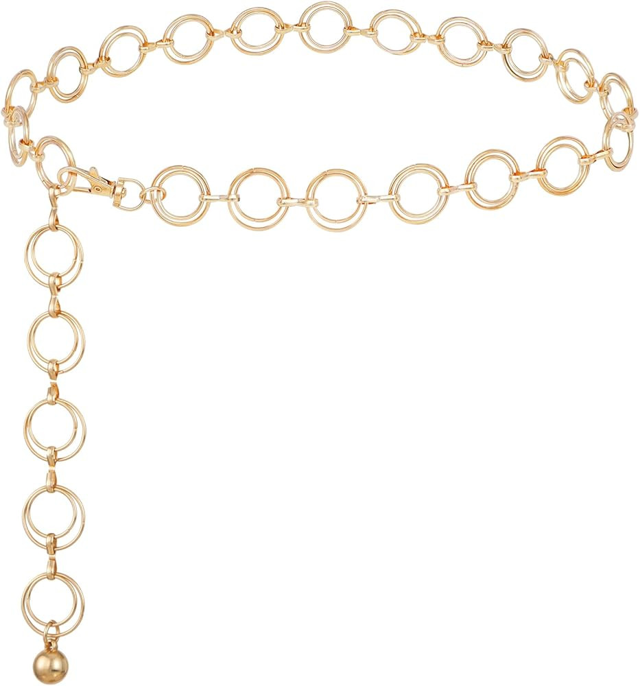 FIORETTO Chain Belt for Women Metal Waist Chain Fashion Multilayer Chain Belts for Dress | Amazon (US)
