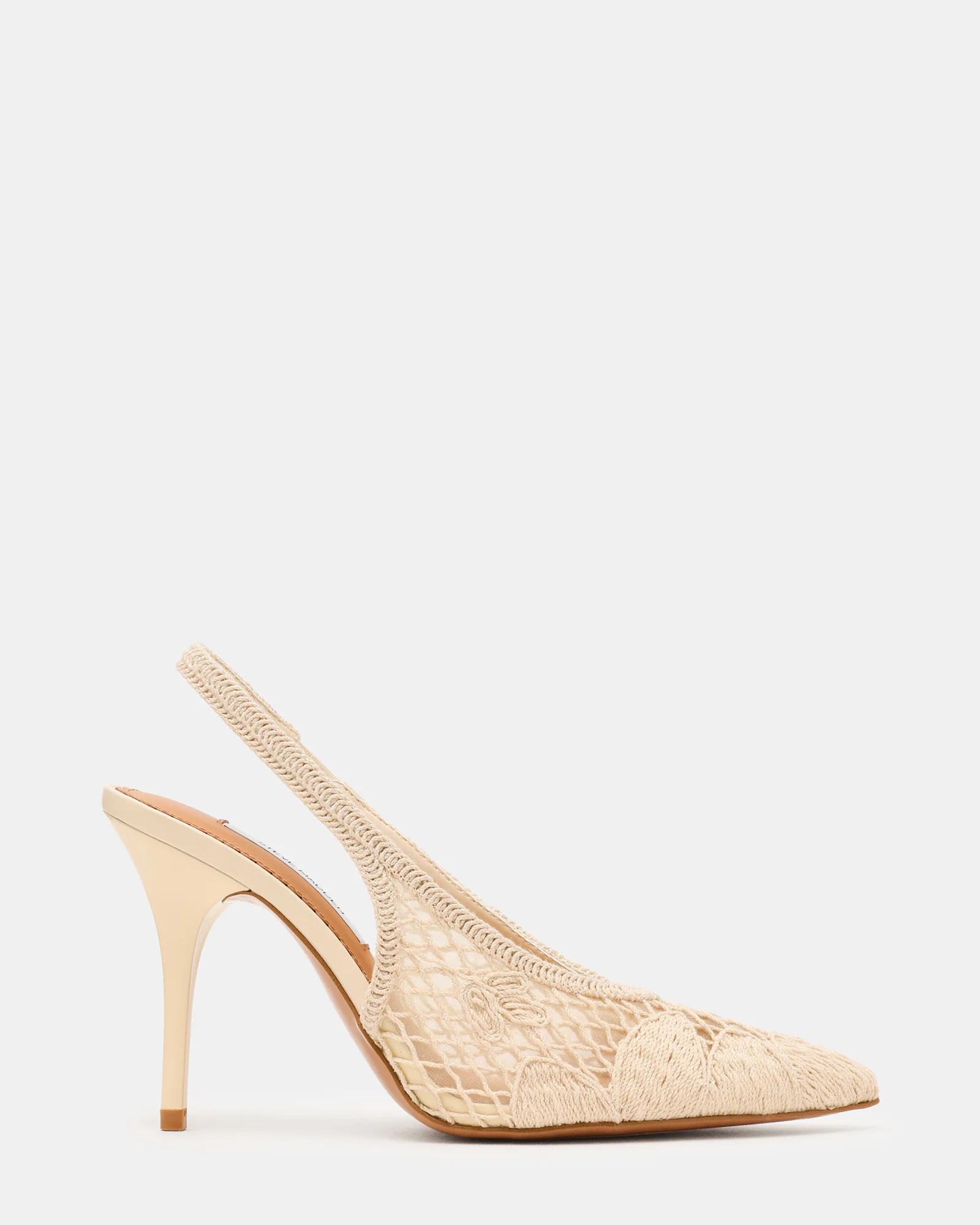 ANDROMEDA Crochet Bone Slingback Pointed-Toe Stiletto Pump Women's Heel | Steve Madden (US)