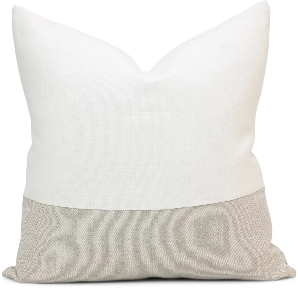 Bennett Square in Alabaster & Fog Slubby Linen | SWD STUDIO