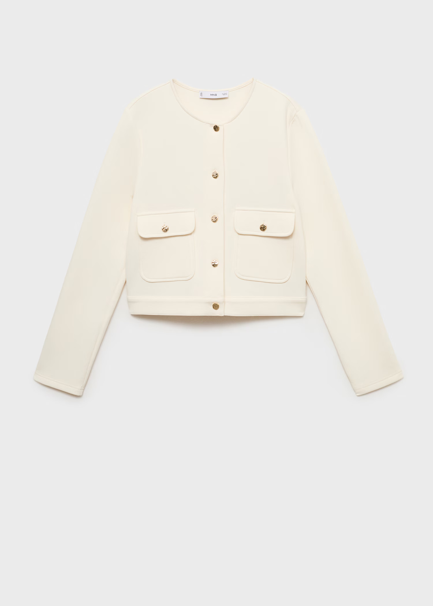 Cotton cropped jacket with pockets - Women | MANGO United Kingdom | MANGO (UK)
