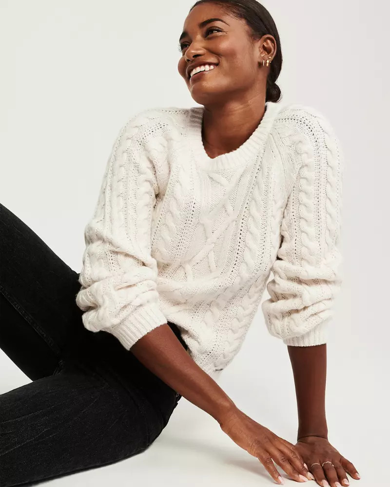 Cable Crew Sweater | Abercrombie & Fitch US & UK