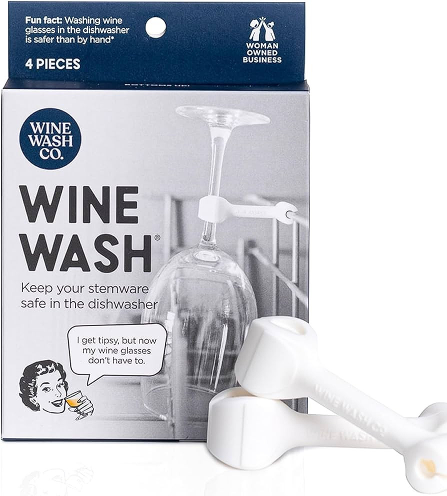 Wine Wash Dishwasher Attachment, Wine Glass Clip Kitchen Gadget for Cleaning Wine Glasses, Stemwa... | Amazon (US)