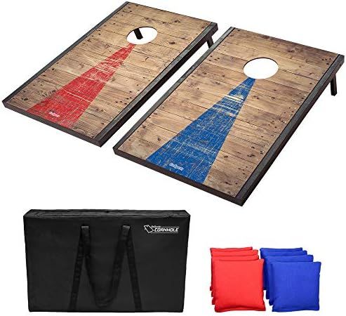 Amazon.com : GoSports Classic Cornhole Set with Rustic Wood Finish | Includes 8 Bags, Carry Case ... | Amazon (US)