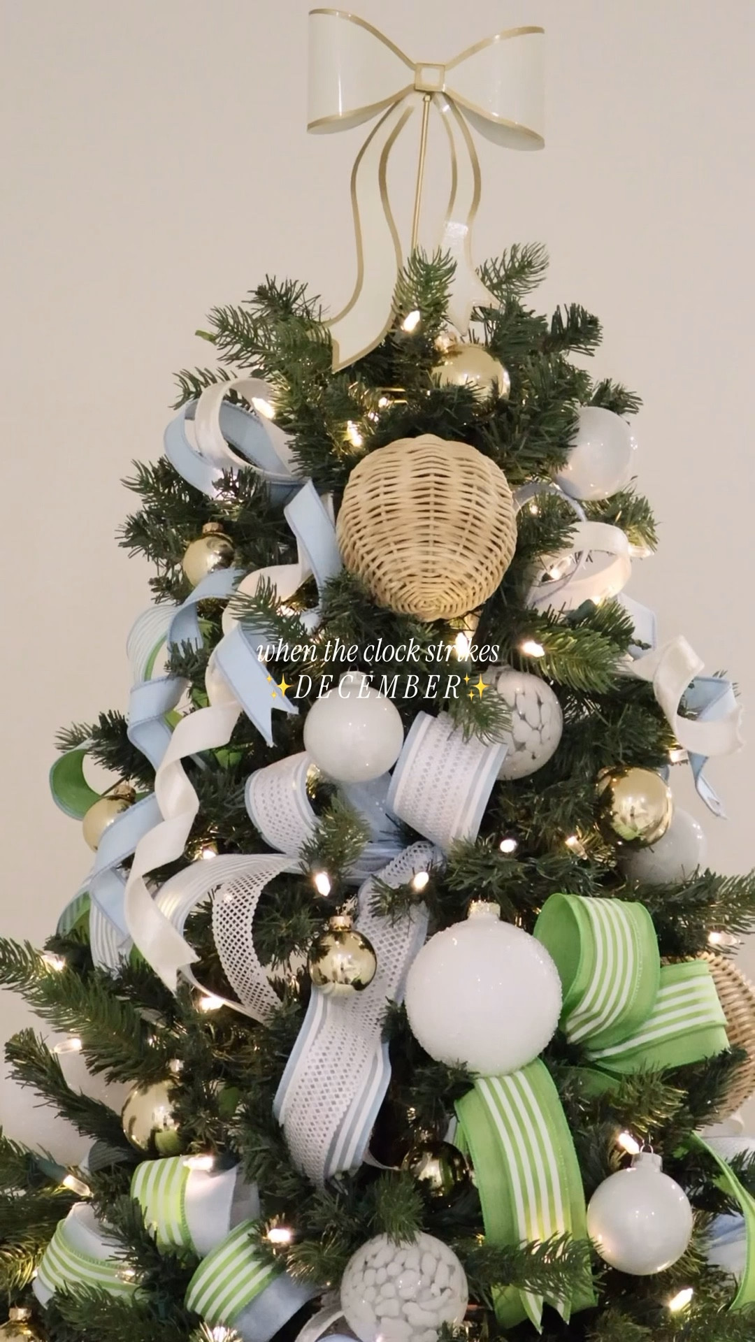 Coastal Christmas tree styling 🌊🎄✨ I decorated using woven rattan ornaments, oversized white baubles, variety of whimsical striped / velvet & more ribbon, and gold accents for a light + airy look. Linking everything I still can + substitutes you can use to recreate this style tree: ribbons, ornaments, lights, tree base inspo, and the neutral bow topper.
⭐️ Southern Classic Coastal • Serena & Lily inspired • Christmas tree decor

#LTKHoliday #LTKSeasonal #LTKHome