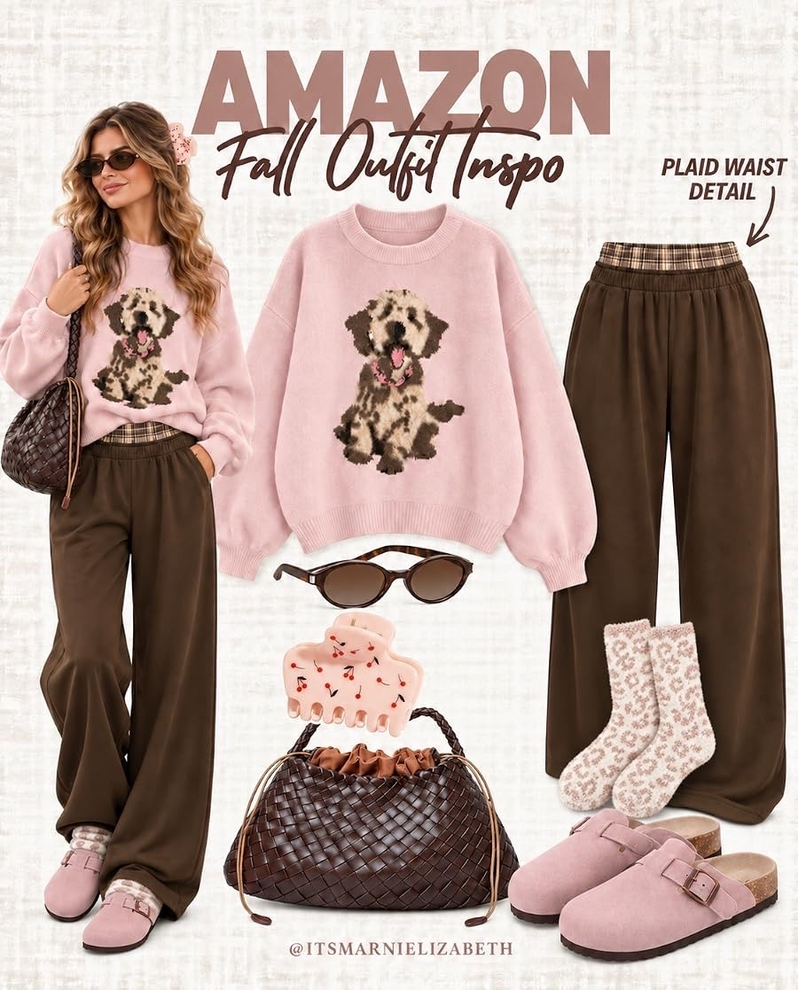 Amazon fall outfit inspo 💗 Loving this cozy mix of soft pink, chocolate brown, and plaid details. So cute for an easy fall day. 

Amazon fashion, fall outfit, fall style, outfit inspo, cozy style, plaid details, everyday fashion, autumn looks

#LTKgrwm #LTKootd #LTKSeasonal