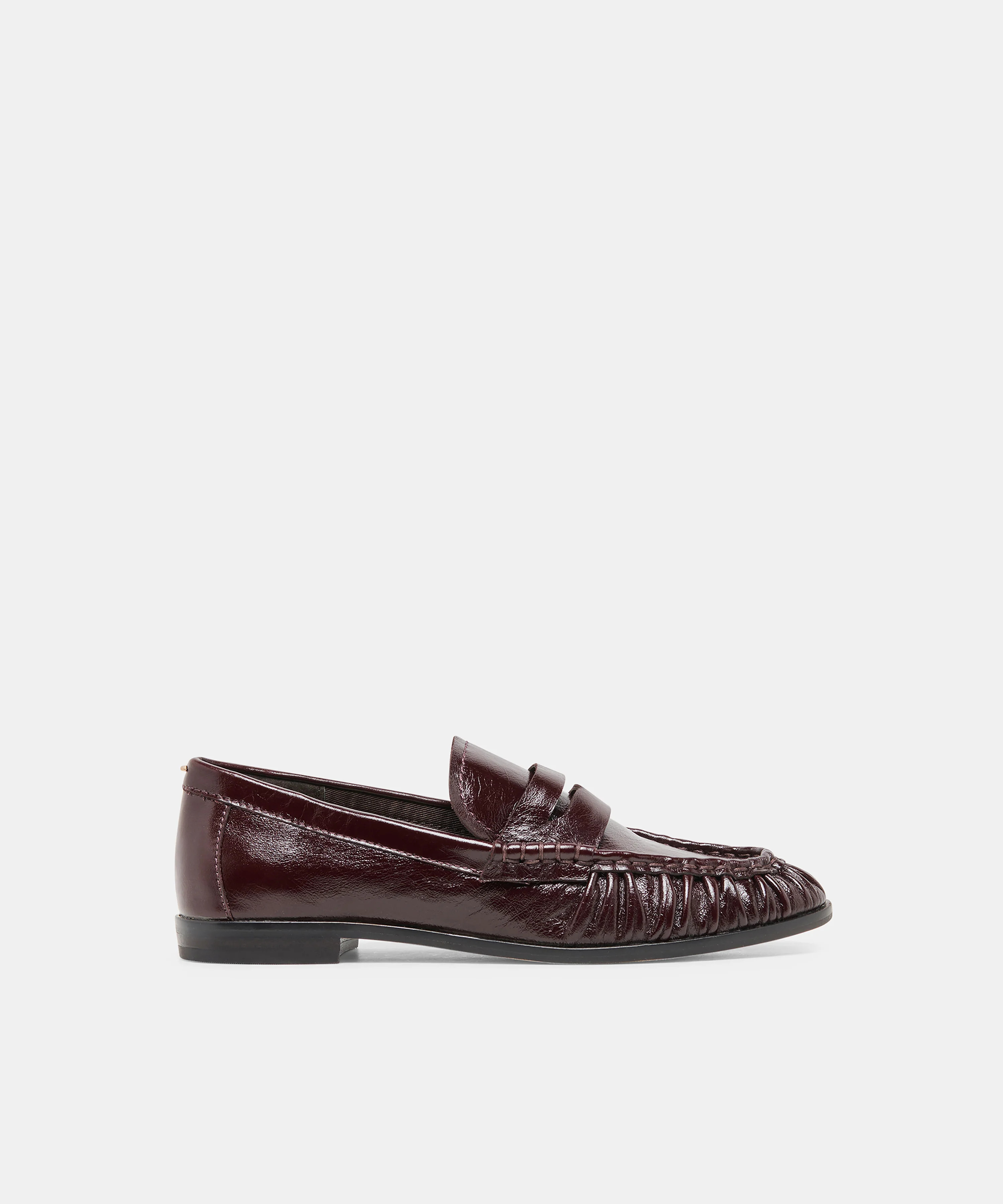 BAXEN Oxblood Leather Pointed-Toe Penny Loafers | Dolce Vita | DolceVita.com