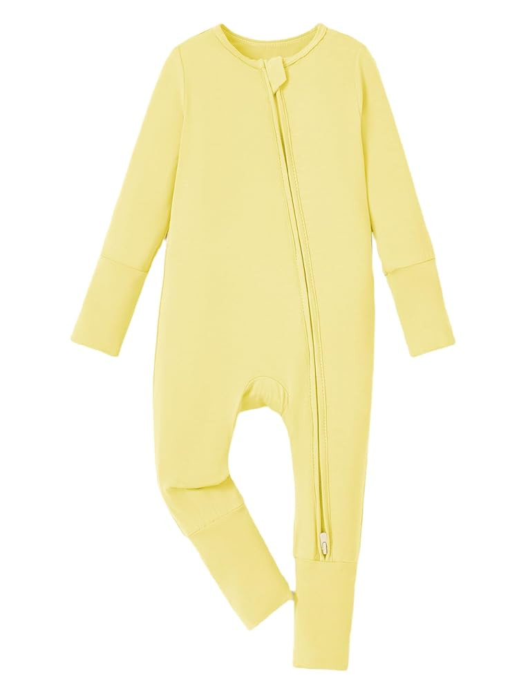 PATPAT Baby Pajama with Bamboo Viscose, Footie Jumpsuit Romper with 2-Way Zipper for Baby Boy Gir... | Amazon (US)