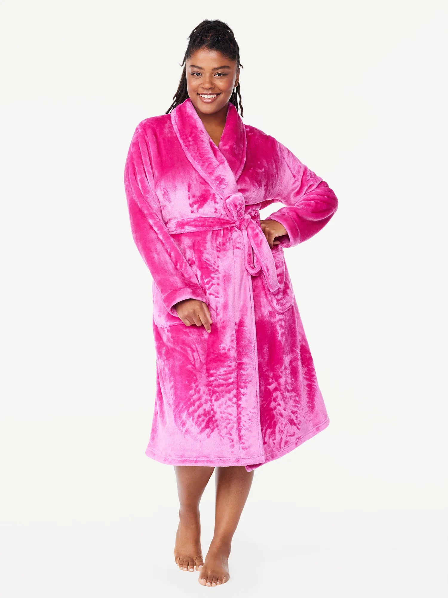 Joyspun Women's Plush Sleep Robe, Size S to 3X | Walmart (US)