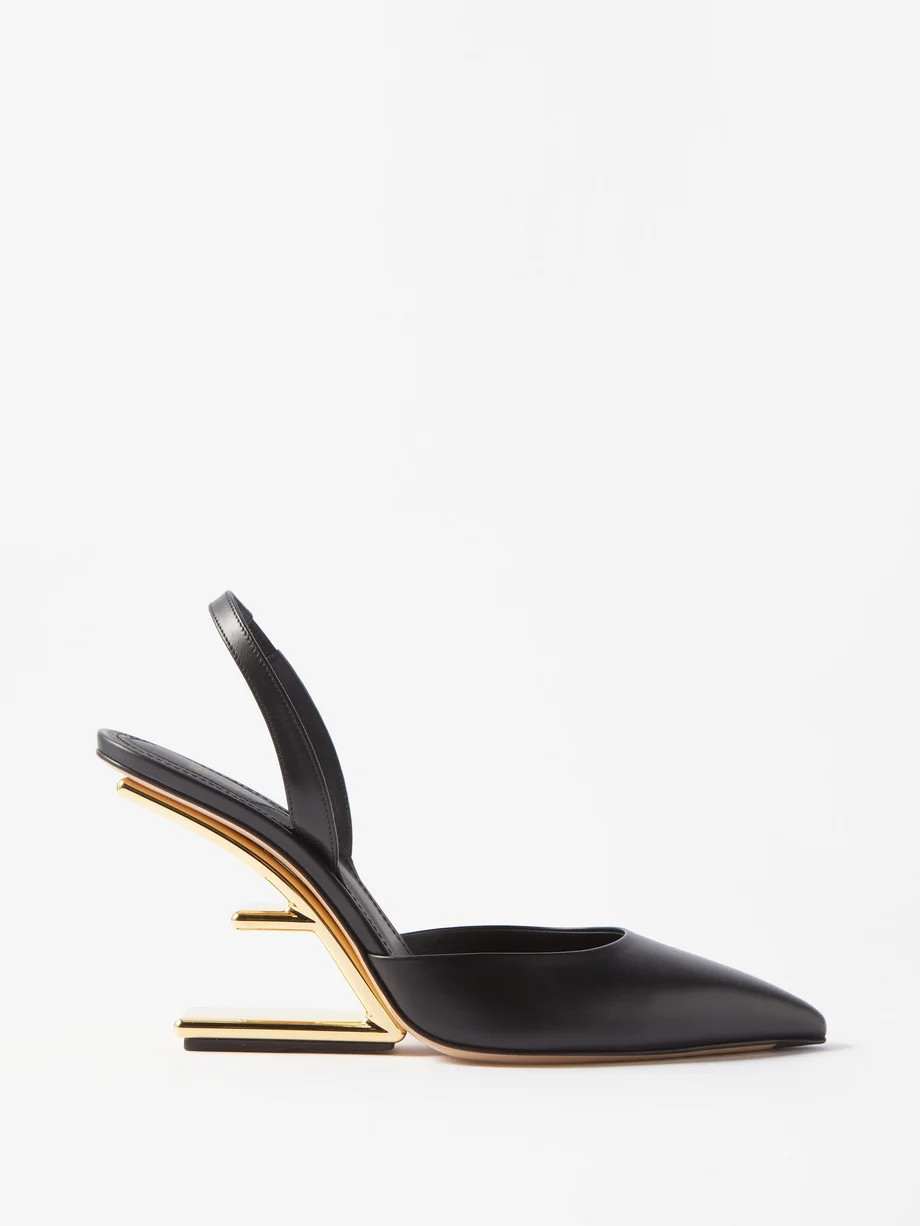 Fendi First 95 leather slingback pumps | Matches (US)