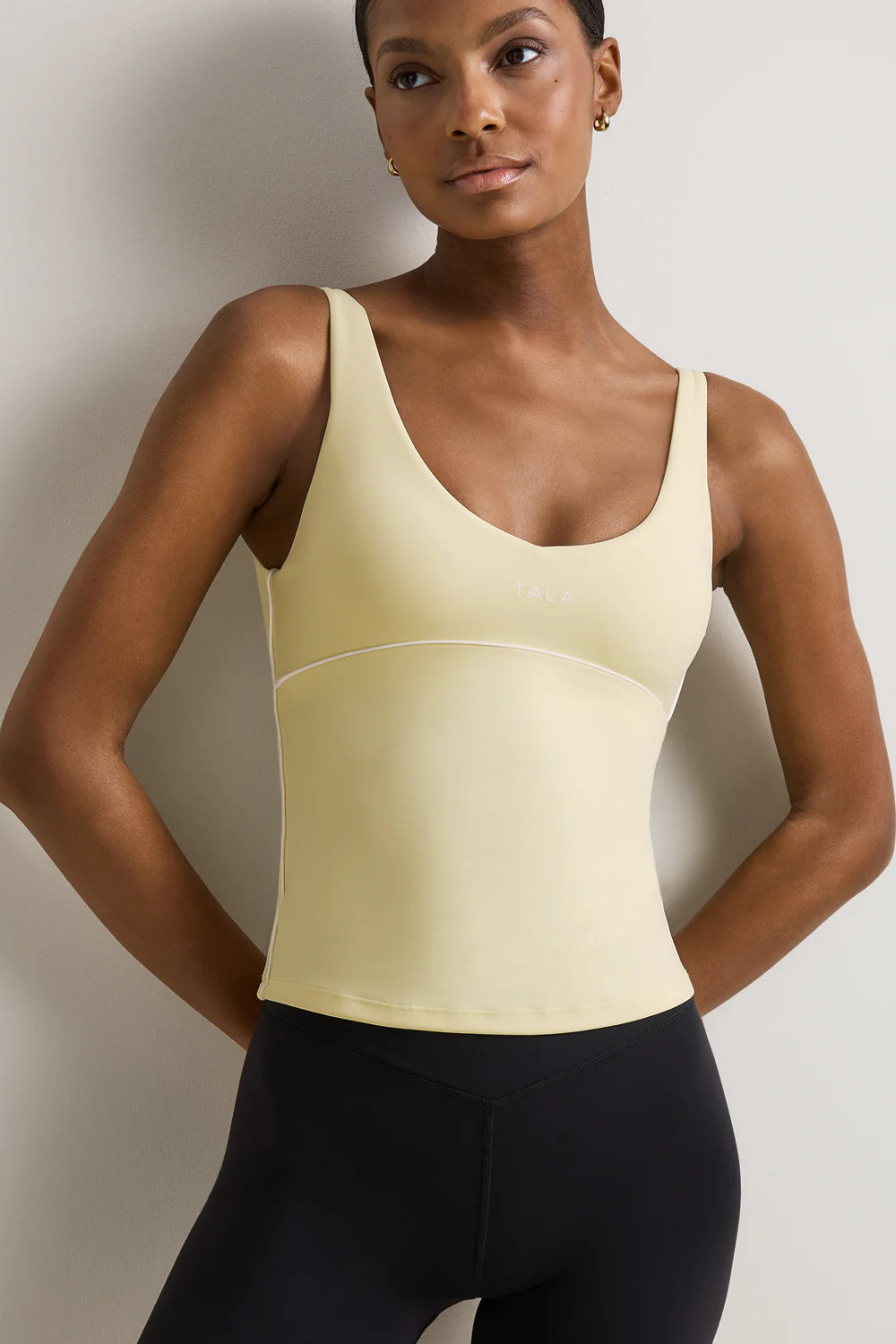 SkinLuxe Contrast Piping Vest - Lemon Yellow | TALA (UK)