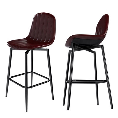 TiramisuBest Modern Swivel Bar Stools Set of 2, Dark Brown PU Seats with Backrest and Metal Legs for Home & Commercial Use | Target