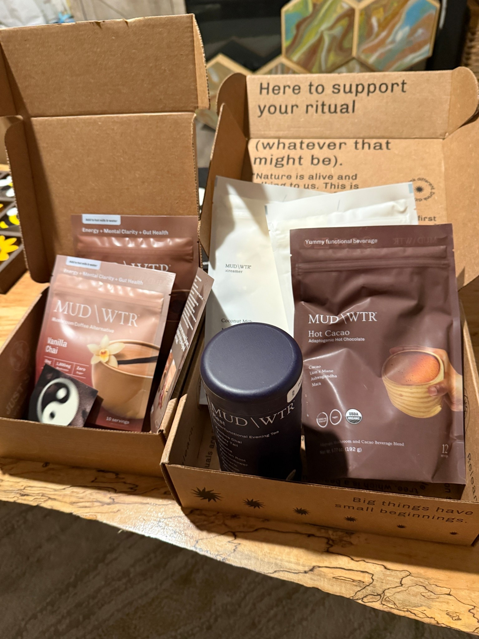 So excited to get these amazing products gifted from #mudwtr . Thank you so much!  The coconut creamer is my absolute favorite everyday go to now! And the rest tea is perfect for winding down before bed #shopltk #mudwtr they have two seasonal flavors: Vanilla Chai & Mocha that you can only get for a limited time! They are also 20 percent off today!!!! Check them out  @drinkmudwtr 

#LTKfoodie #LTKActive #LTKSeasonal