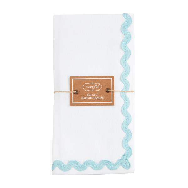 White ric rac napkin | Mud Pie