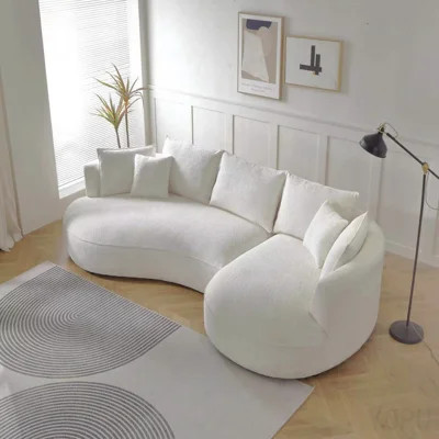 Curved Sofa - Modern Ingenious Shape - Beige | Wayfair North America