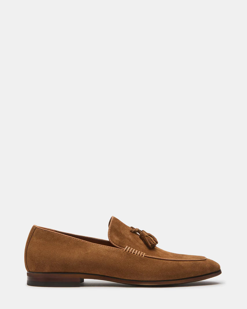 ONDRE Tan Suede Tassel Loafer | Men's Dress Shoes | Steve Madden (US)