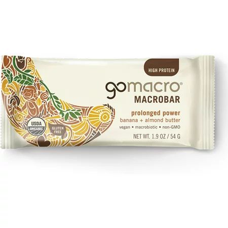 GoMacro Macrobar, Prolonged Power, 1.9 oz bars, Banana + Almond Butter 12 bars | Walmart (US)
