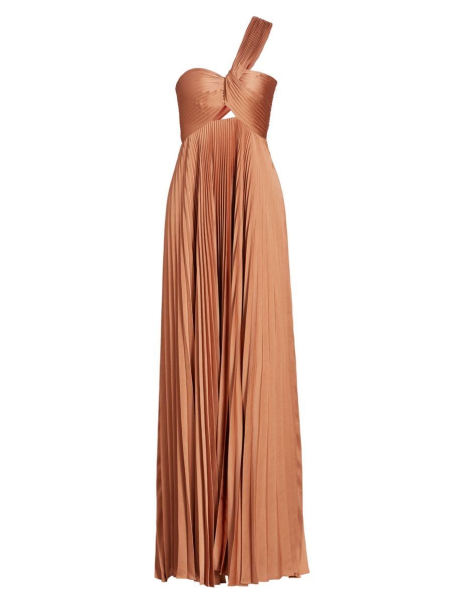 Nessa One-Shoulder Pleated Gown | Saks Fifth Avenue