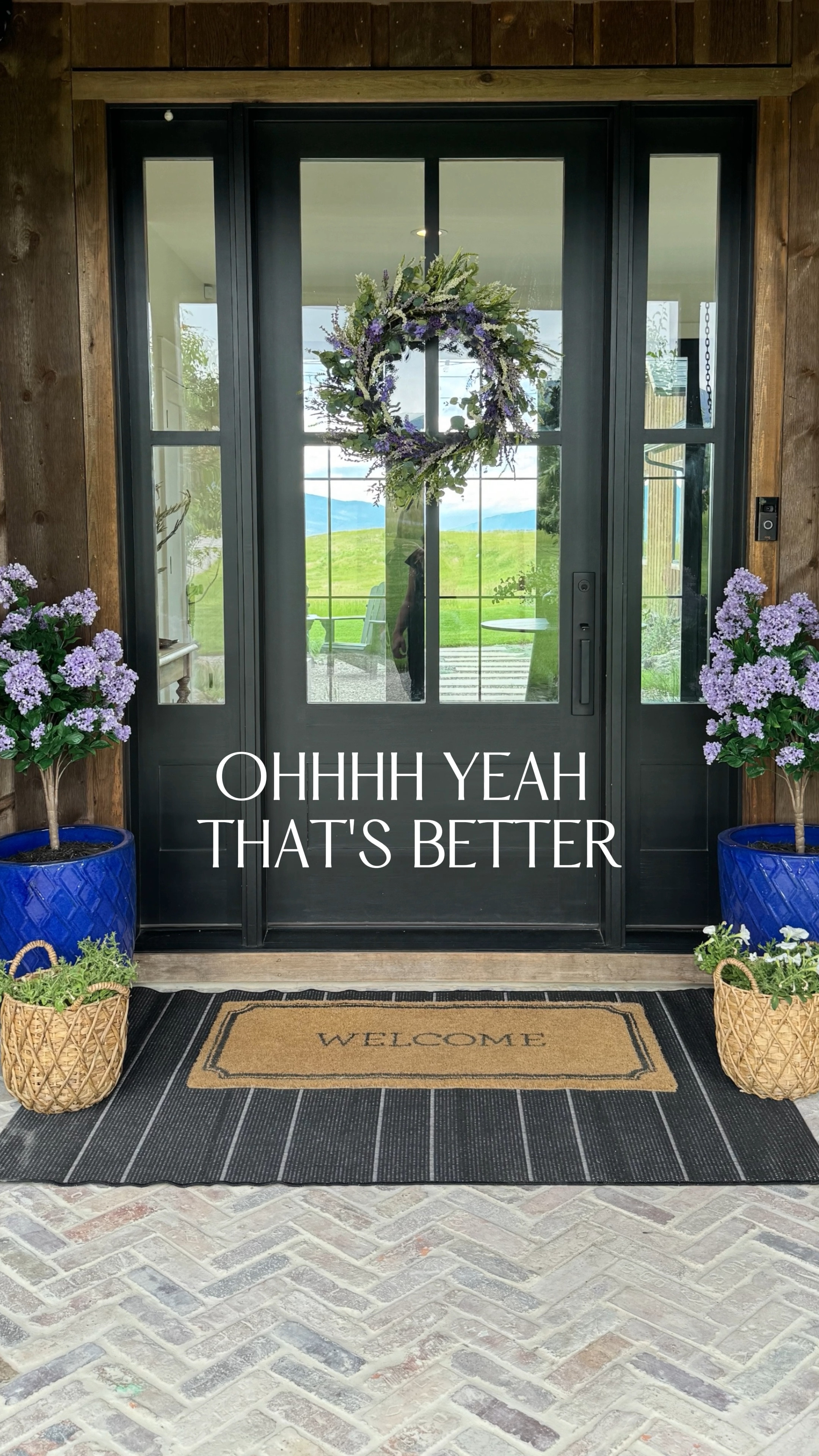 Can we talk about this wreath?! This is the most stunning, realistic, wildflower wreath I’ve ever seen, even right up close to it. It has been absolutely amazing and I would 1000% buy it again. 

And the purple lilac bushes?! Gah, I just love them.

When the flowers bloom in the next few weeks, everything around here will be green and purple and gorgeous. So we wanted purple accents for our front entryway and flowers too. And man did I get what I wanted.

What an upgrade!! We finally are into summer weather here in Montana (finally!) so I get to start sharing all of our summer decor.



#founditonamazon #amazonhomefinds #homedecor #amazondailydeals #homedesign #europeanmoderndesign #frontentryway #frontdoor #entryway #patiodecor #entryflowers #homeandgarden #affiliatelink 

#LTKHome #LTKVideo