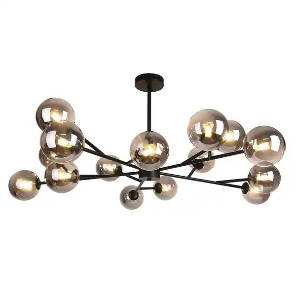 15-light Glass Globe Bubble Sputnik Chandelier - Black | Bed Bath & Beyond