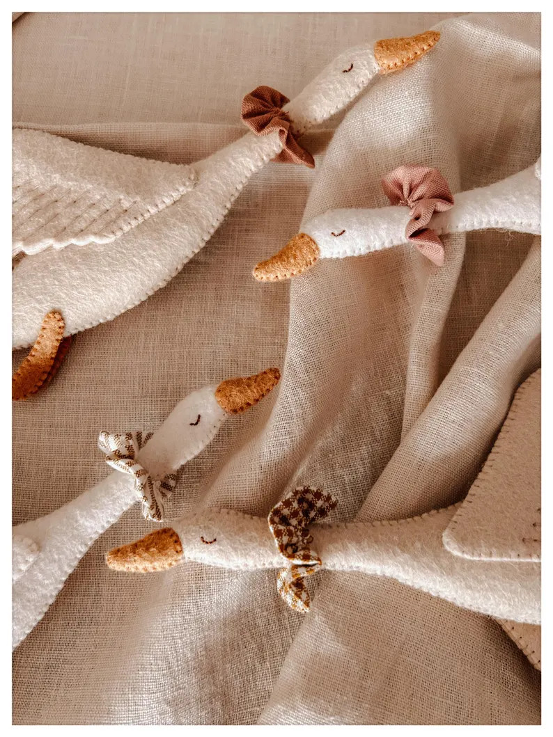 Enchanting goose decoration. Handmade cozy charm. Soft hues nursery wall decoration. Newborn nurs... | Etsy (US)