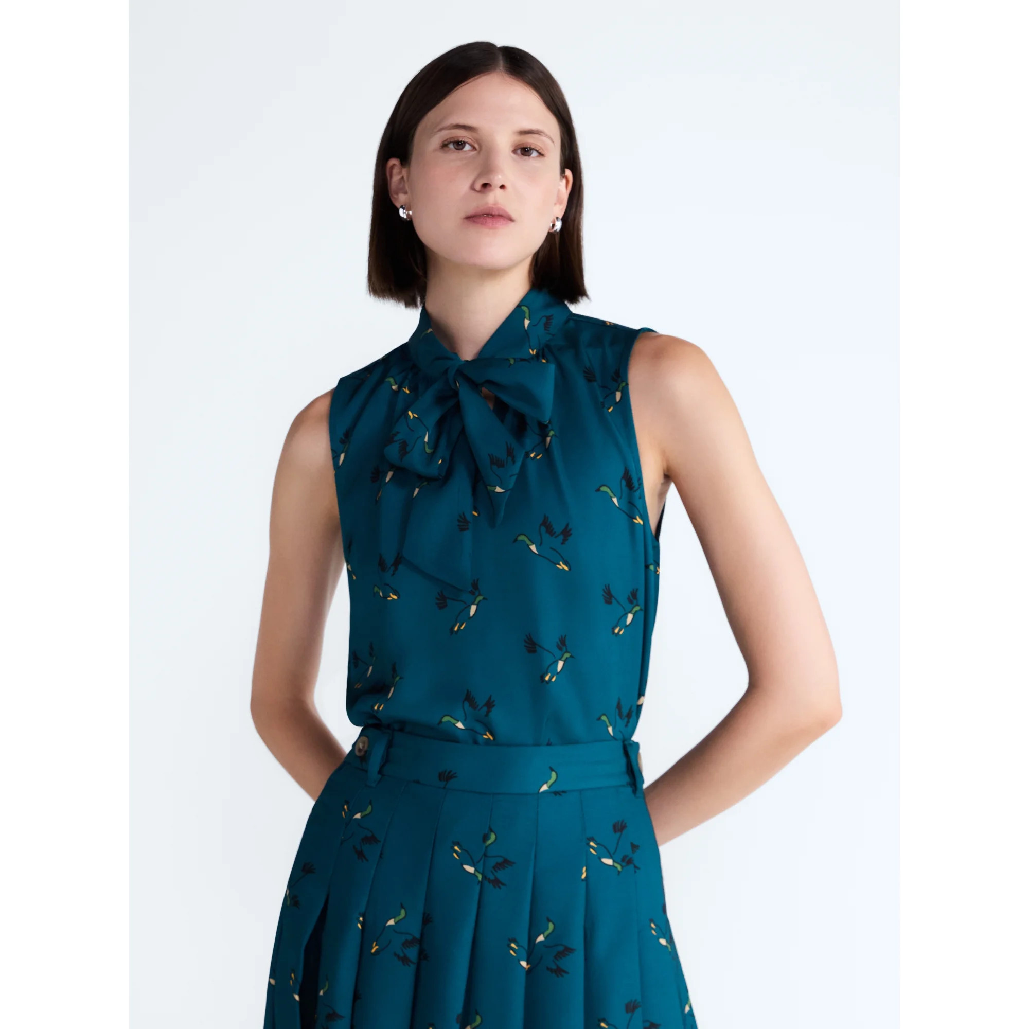 Free Assembly Women s and Women s Plus Sleeveless Tie Neck Top  Sizes XS-4X | Walmart (US)