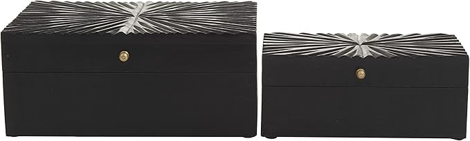 CosmoLiving by Cosmopolitan Contemporary Wood Storage Decorative Lids Stash Boxes, S/2 10", 8" W,... | Amazon (US)