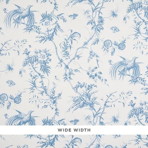Schumacher Toile De La Prairie Blue Wallpaper | DecoratorsBest | DecoratorsBest