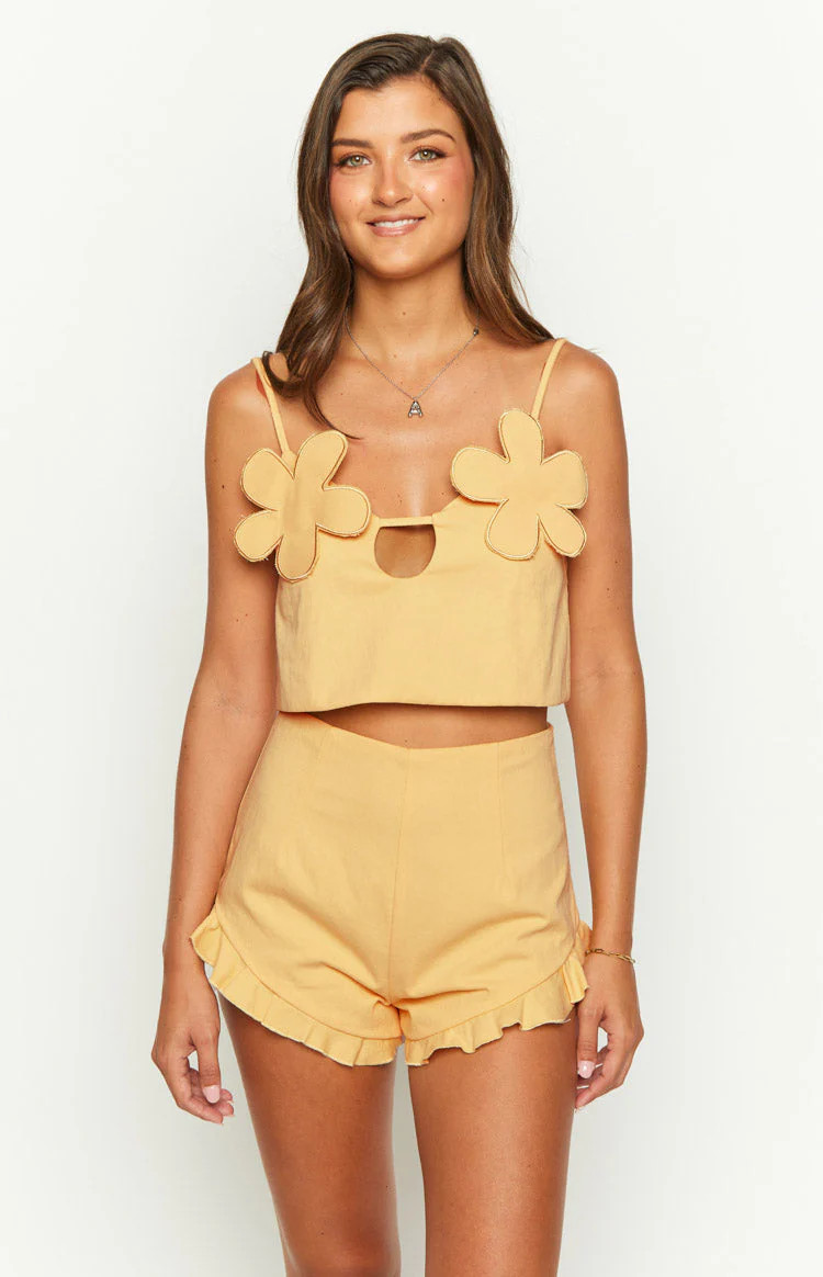 Petal Yellow Shorts | Beginning Boutique (US)