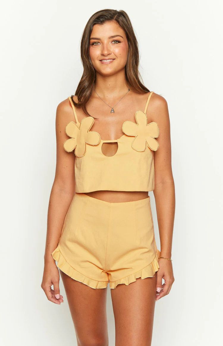Petal Yellow Shorts | Beginning Boutique (US)
