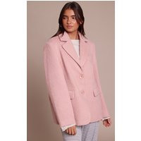 Pink Brushed Wool Look Oversized Blazer | PrettyLittleThing UK