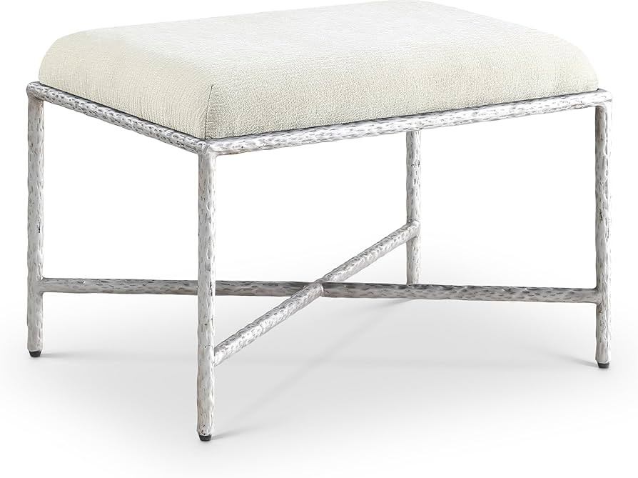 Meridian Furniture 22062Cream Valley Collection Modern | Contemporary Bench with Soft Cream Cheni... | Amazon (US)