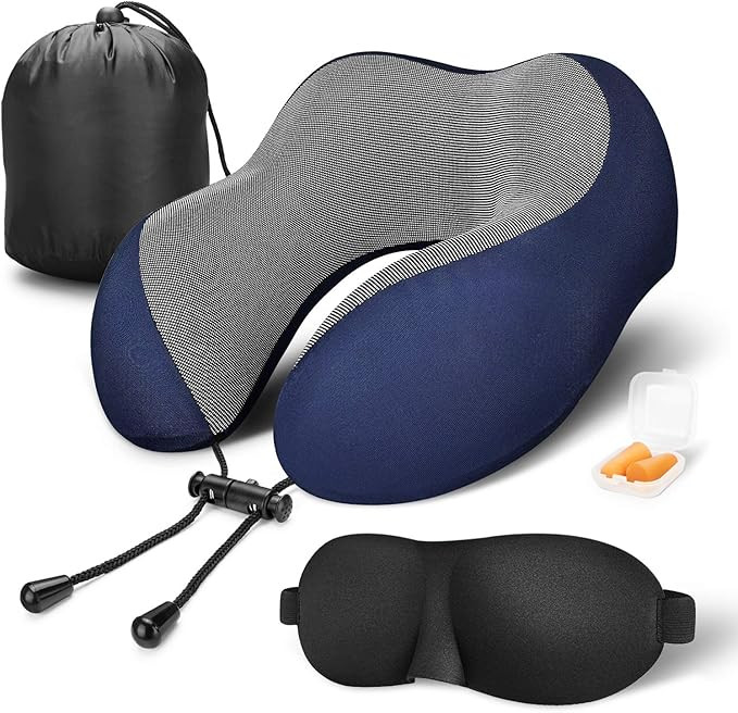 MLVOC Travel Pillow 100% Pure Memory Foam Neck Pillow, Comfortable & Breathable Cover, Machine Wa... | Amazon (US)